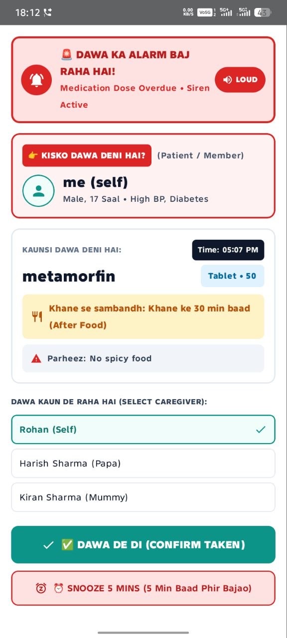Parhezo full-screen overdue medication siren alarm